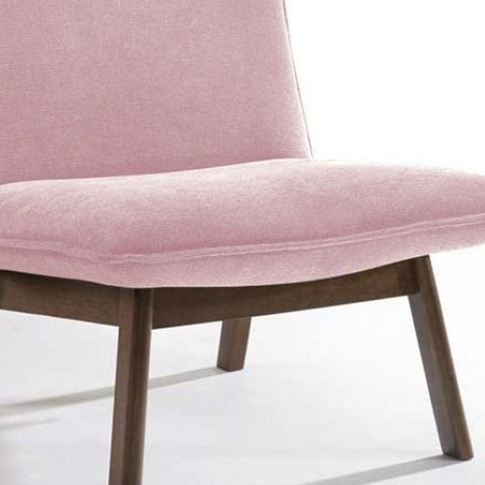 31" Plush Pink Low Profile Armless Accent Chair
