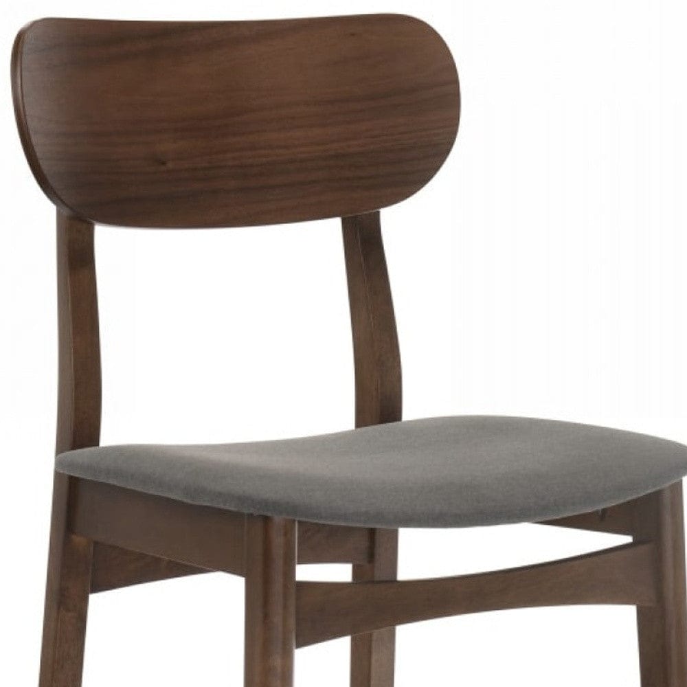 Set Of Two 38" Grey Brown Bar Height Low Back Bar Chairs With Footrest