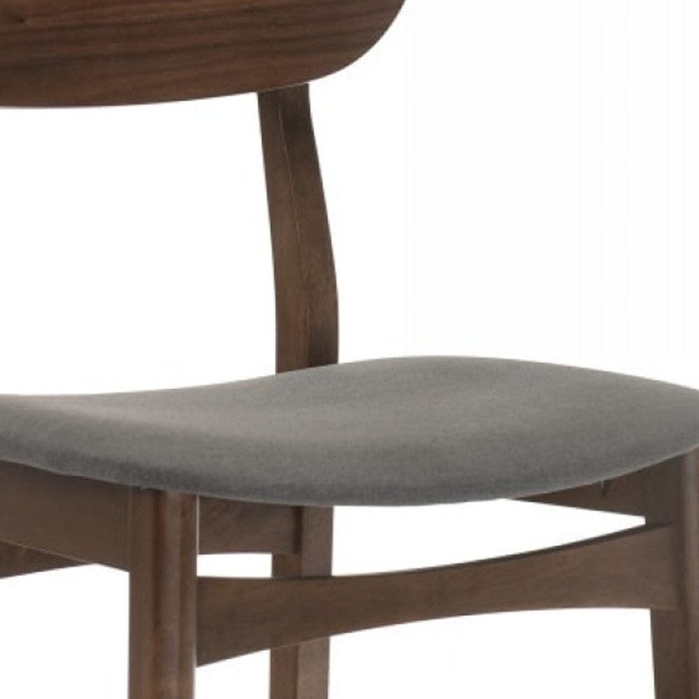 Set Of Two 38" Grey Brown Bar Height Low Back Bar Chairs With Footrest