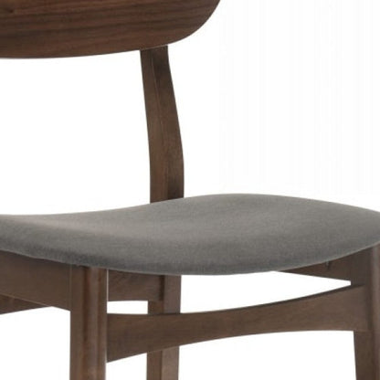 Set Of Two 38" Grey Brown Bar Height Low Back Bar Chairs With Footrest