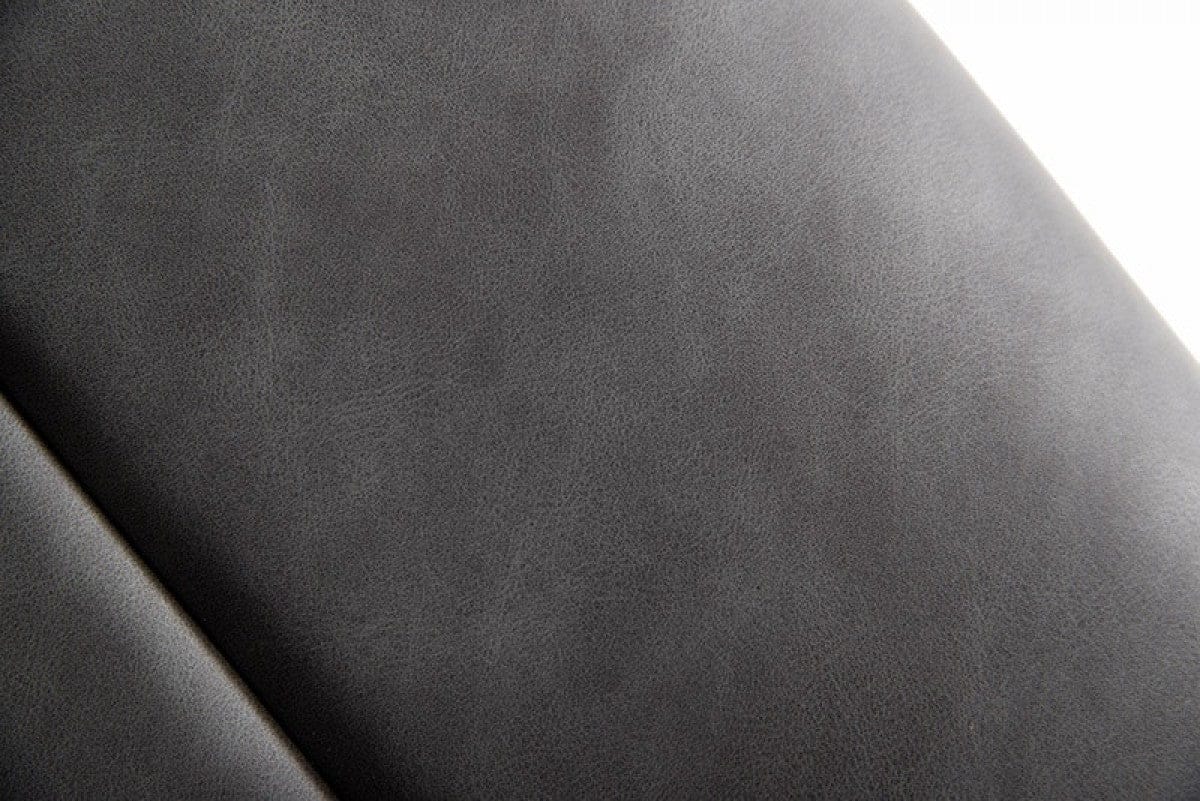 Set Of Two 42" Grey Faux Leather And Steel Bar Height Chairs With Footrest