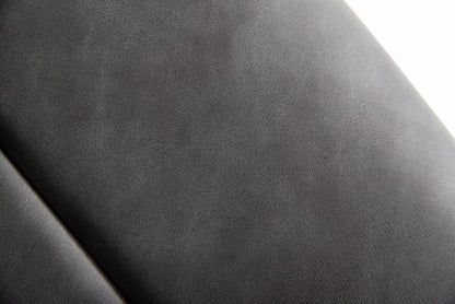 Set Of Two 42" Grey Faux Leather And Steel Bar Height Chairs With Footrest