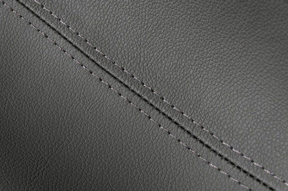 43" Grey Faux Leather And Stainless Steel Swivel Low Back Adjustable Height Bar Chair With Footrest