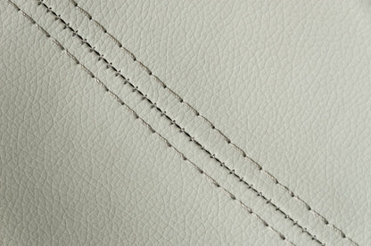 43" Light Grey Faux Leather And Stainless Steel Swivel Low Back Adjustable Height Bar Chair With Footrest