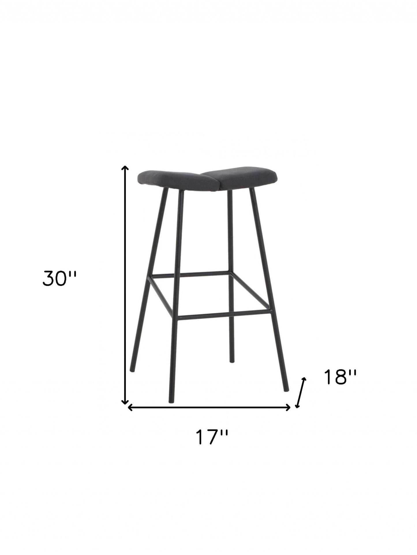 30" Brown Black Bar Height Backless Bar Chair With Footrest