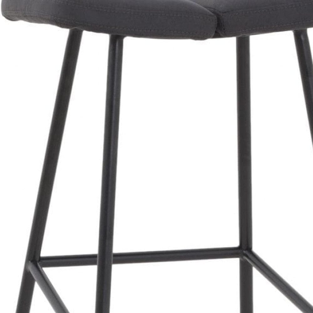 30" Brown Black Bar Height Backless Bar Chair With Footrest