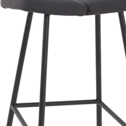 30" Brown Black Bar Height Backless Bar Chair With Footrest
