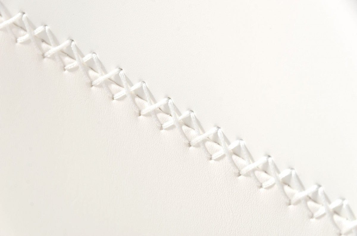 45" White Faux Leather And Steel Swivel Low Back Adjustable Height Bar Chair With Footrest