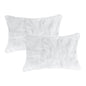 Set Of Two 12" X 20" White Rabbit Natural Fur Throw Pillows
