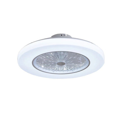 White Contemporary Acrylic Fan And Ceiling Lamp