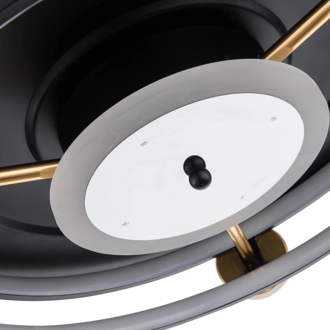 Modern Black Ceiling Lamp With Retractable Fan