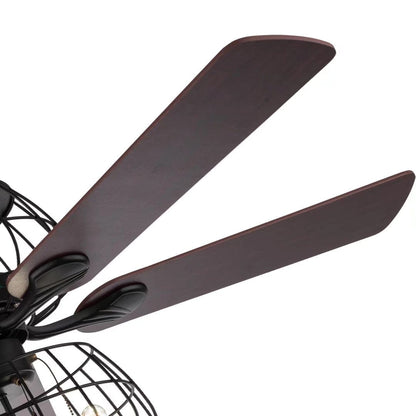 Retro Two Tier Ceiling Lamp And Reversible Fan