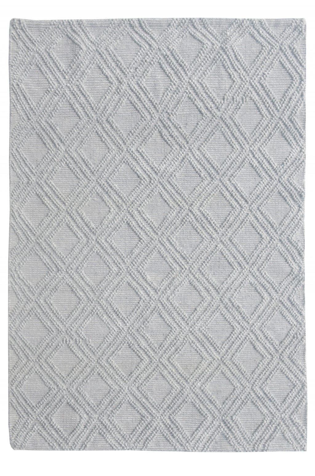 6’ x 9’ Gray Diamond Lattice Modern Area Rug