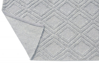 6’ x 9’ Gray Diamond Lattice Modern Area Rug