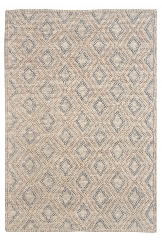 8’ x 11’ Tan Gray Diamond Lattice Modern Area Rug