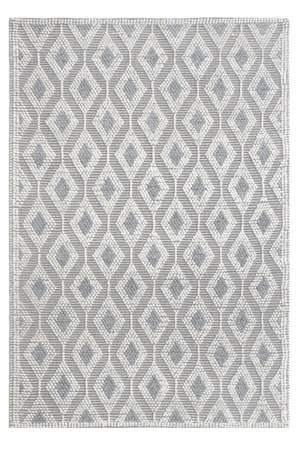 5’ x 7’ Ivory Gray Diamond Trellis Modern Area Rug