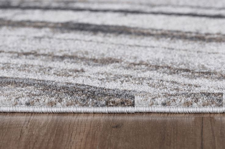 3’ x 5’ Gray Ivory Abstract Strokes Modern Area Rug