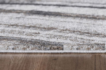 3’ x 5’ Gray Ivory Abstract Strokes Modern Area Rug