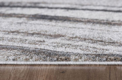 7’ x 10’ Gray Ivory Abstract Strokes Modern Area Rug