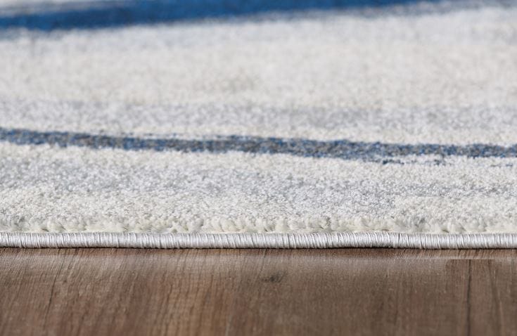 3’ x 5’ Navy Ivory Abstract Strokes Modern Area Rug