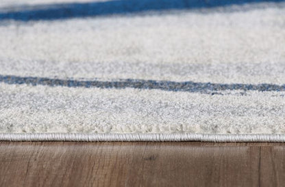 5’ x 8’ Navy Ivory Abstract Strokes Modern Area Rug