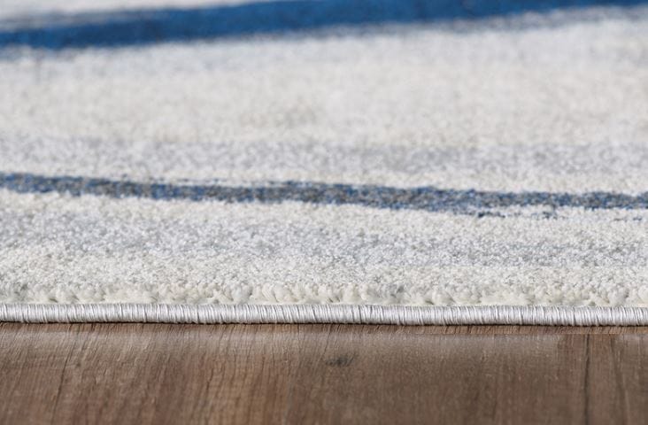 7’ x 10’ Navy Ivory Abstract Strokes Modern Area Rug