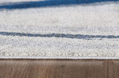 7’ x 10’ Navy Ivory Abstract Strokes Modern Area Rug