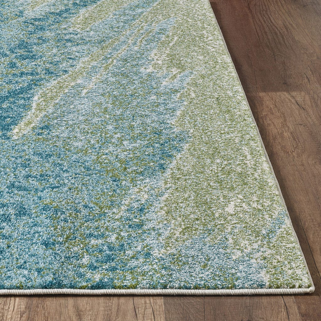 7’ x 10’ Blue Sage Impressionistic Ocean Area Rug