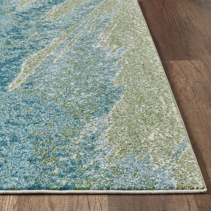 7’ x 10’ Blue Sage Impressionistic Ocean Area Rug