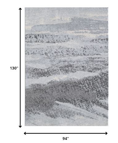 8’ x 11’ Blue Gray Abstract Mist Modern Area Rug