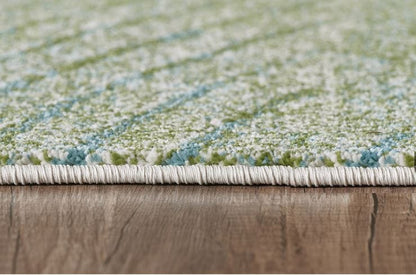 3’ x 5’ Blue Beige Abstract Waves Modern Area Rug