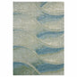 10’ x 13’ Blue Beige Abstract Waves Modern Area Rug