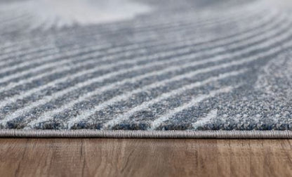 10’ x 13’ Gray Blue Abstract Waves Modern Area Rug
