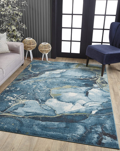5’ x 8’ Blue Sage Abstract Stone Modern Area Rug