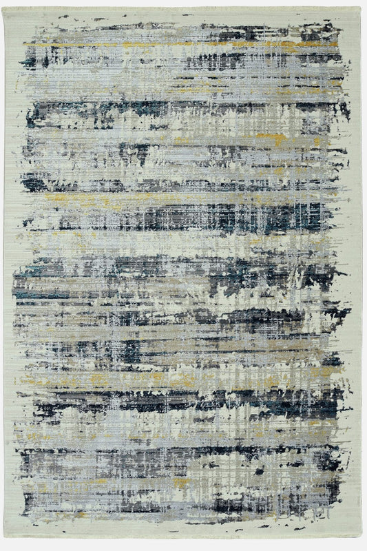5’ x 8’ Blue White Distressed Traditional Area Rug