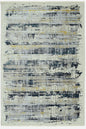 5’ x 8’ Blue White Distressed Traditional Area Rug