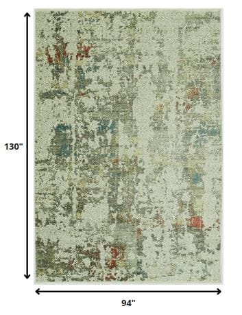 8’ x 11’ Sage Ivory Weathered Vintage Area Rug
