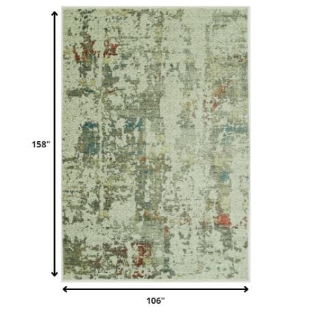 9’ x 13’ Sage Ivory Weathered Vintage Area Rug