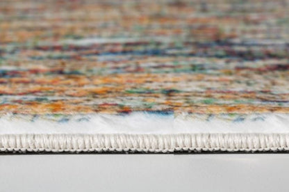 5’ x 8’ Blue Red Abstract Painting Modern Area Rug