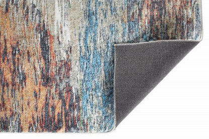 6’ x 9’ Blue Red Abstract Painting Modern Area Rug