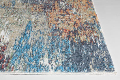 8’ x 10’ Blue Red Abstract Painting Modern Area Rug