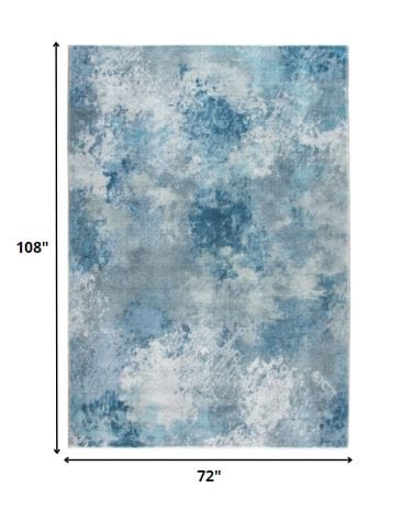 6’ x 9’ Blue White Abstract Sky Area Rug