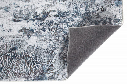 2’ x 7’ Gray Blue Abstract Galaxy Runner Rug