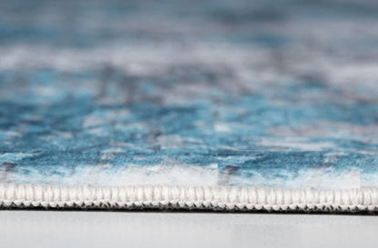 5’ x 8’ Blue Gray Abstract Cuboid Modern Area Rug