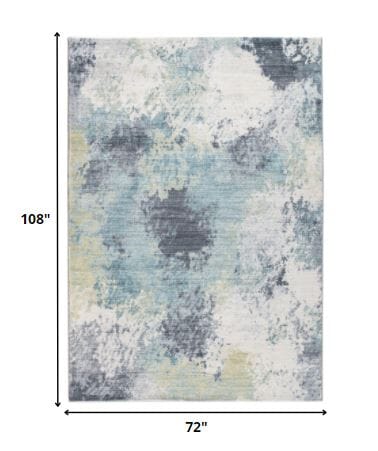6’ x 9’ Blue Yellow Abstract Sky Area Rug