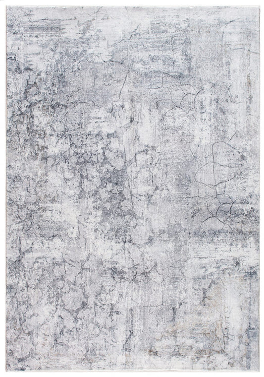 8’ x 10’ Gray Distressed Marble Area Rug