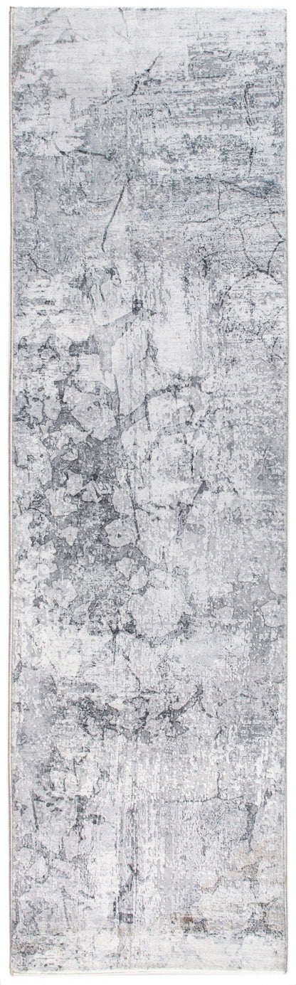 8’ x 10’ Gray Distressed Marble Area Rug