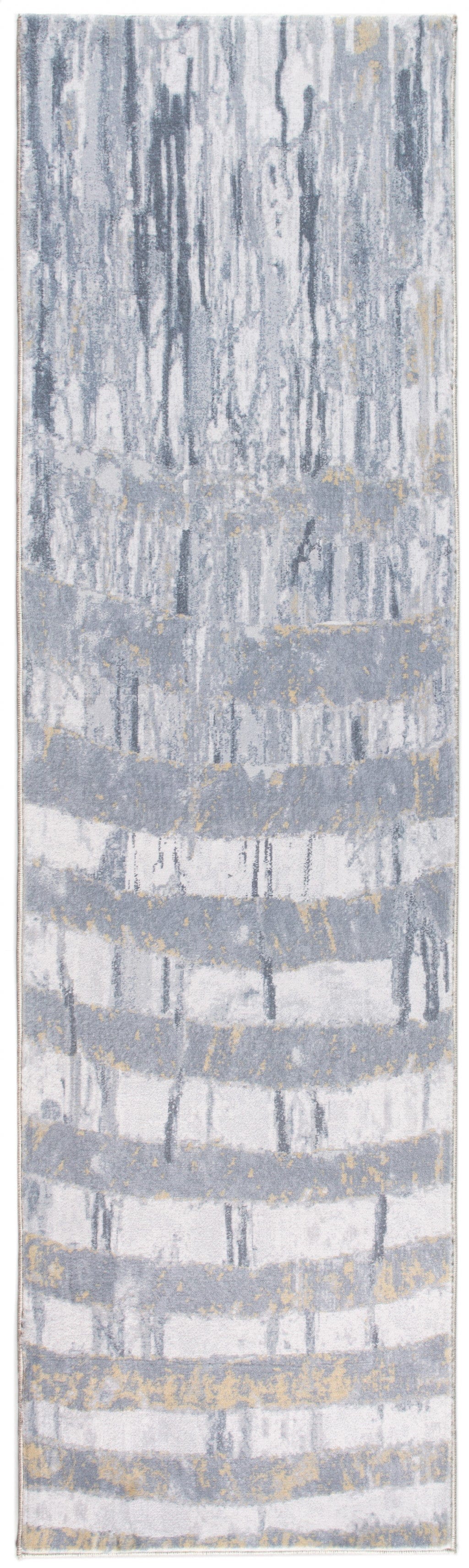 6’ x 9’ Gray Distressed Steps Abstract Area Rug