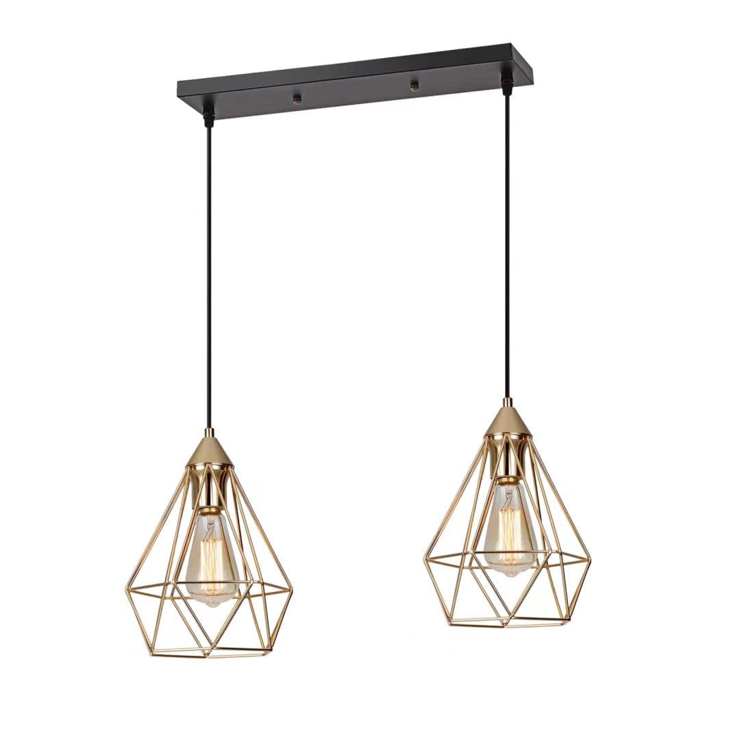 Mod Gold Geo Diamond Cage Pendant Light