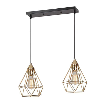 Mod Gold Geo Diamond Cage Pendant Light